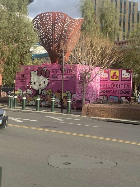 The outside of the Hello Kitty Cafe in Las Vegas