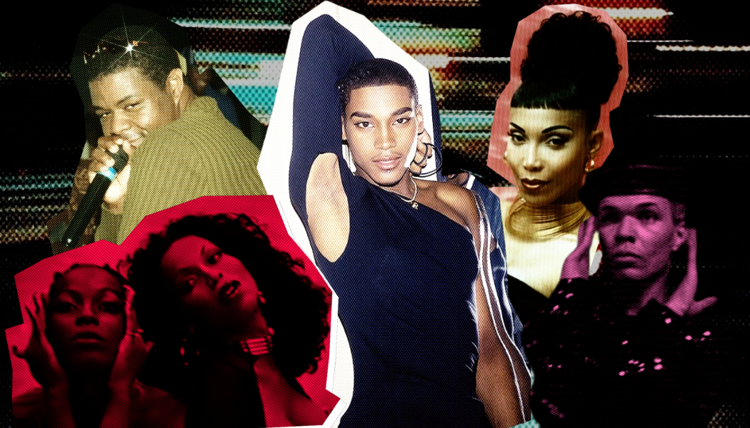 Javonta Mugler (center), Paris Dupree (bottom right), Octavia Saint Laurent (upper right), MC Debra (upper left), Octavia Saint Laurent and Moldavia LaBeija (bottom left).