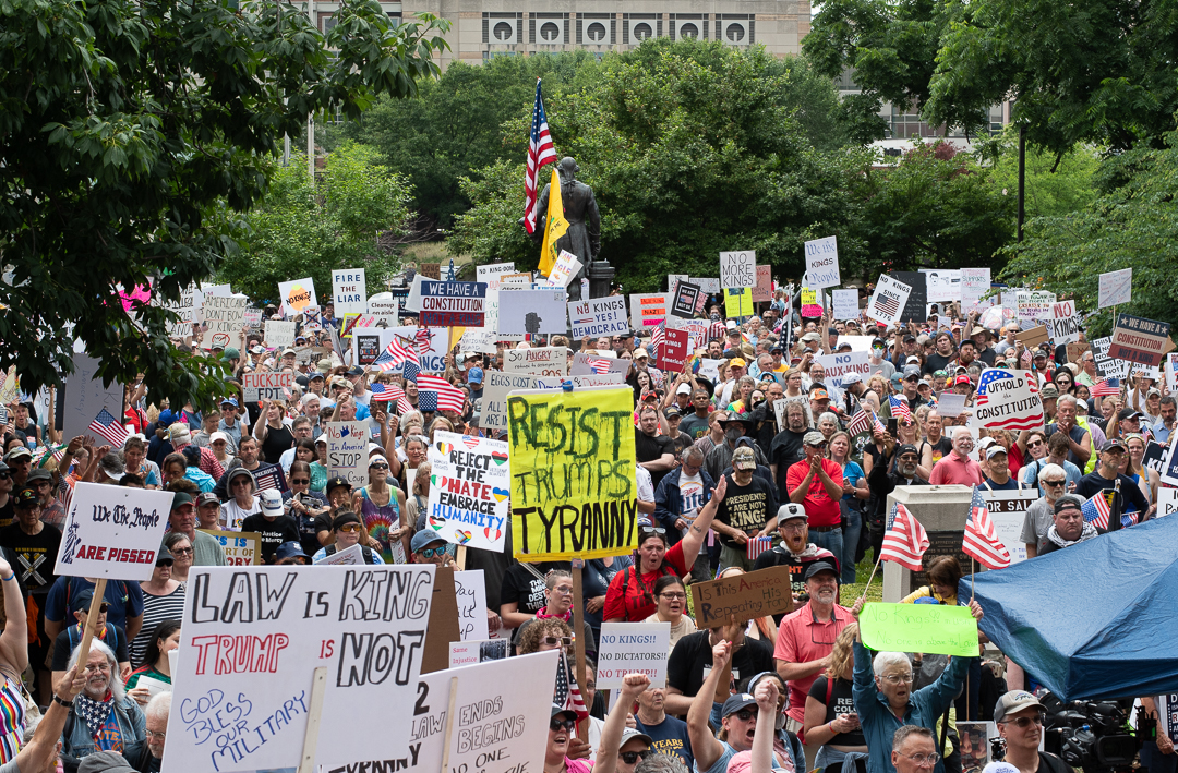 Many join ‘No Kings’ protests across Indiana