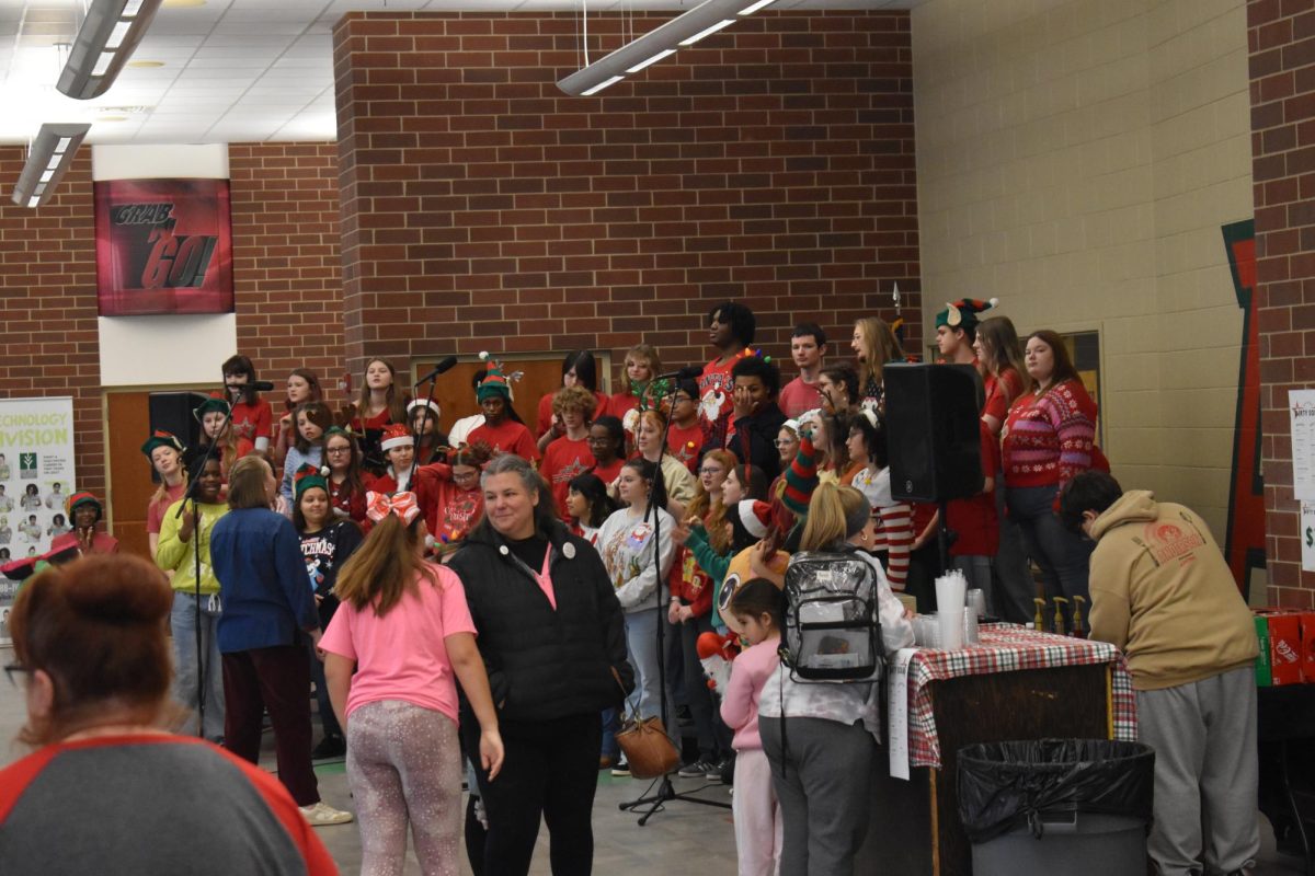 The choir singing 
