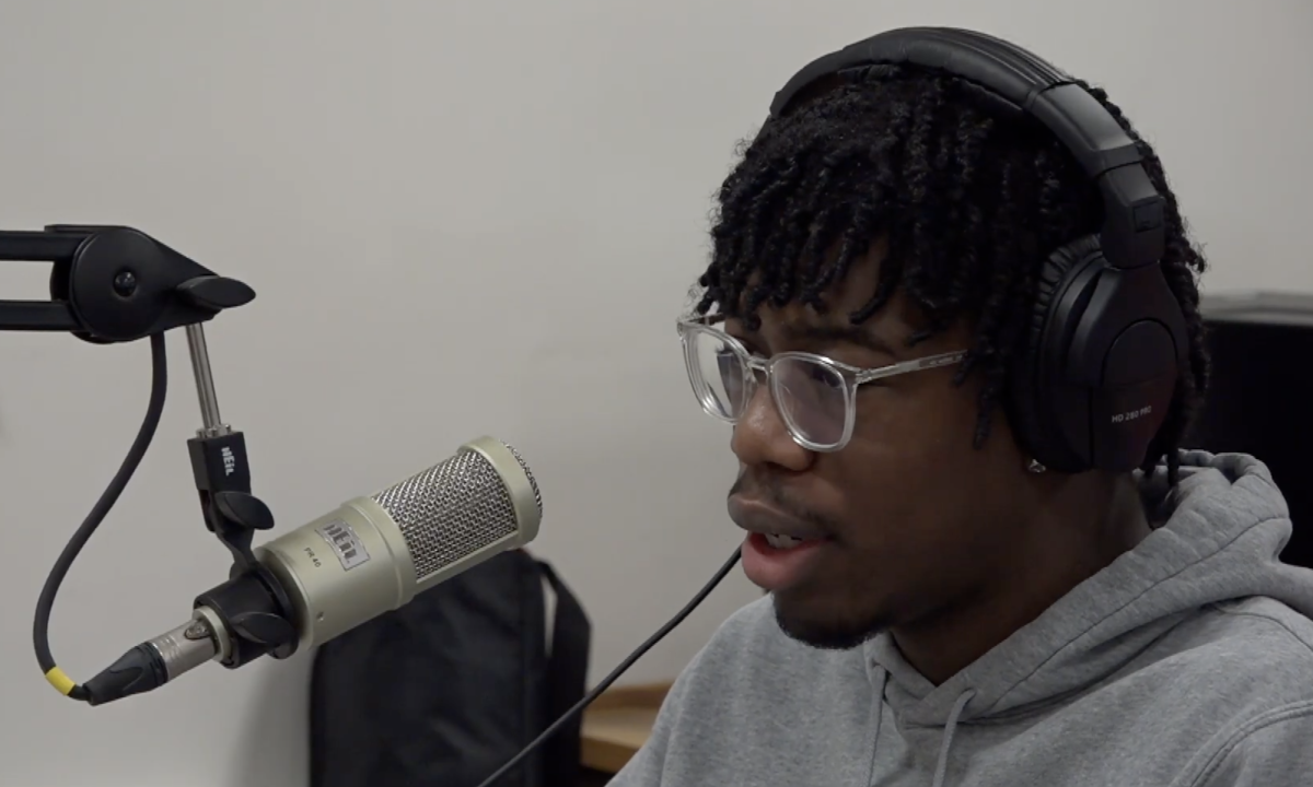 Christian Crawford speaks to a Anderson Student News reporter about his experience as an ambassador for Intersect's Be the Majority campaign.